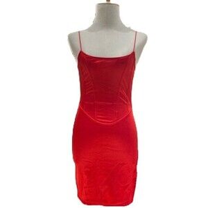 NWOT H&M Party Sexy Mini Spaghetti Strap Red Women's Dress (Size M)